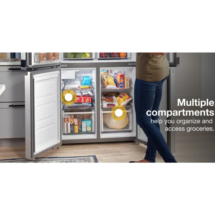 Whirlpool 36 in. 19.4 cu. ft. 4-Door French Door Refrigerator - Image 2